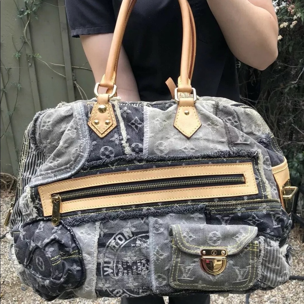 Louis Vuitton Monogram Patchwork Purse Denim RARE - Picture 3 of 8